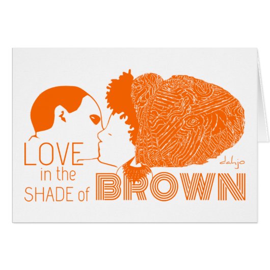 BROWN LOVE in ORANGE Cards (Front Horizontal)