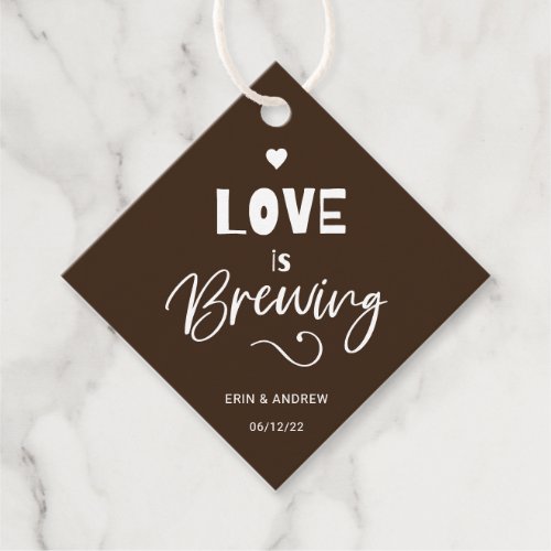 Brown Love is Brewing Wedding Favor Tags