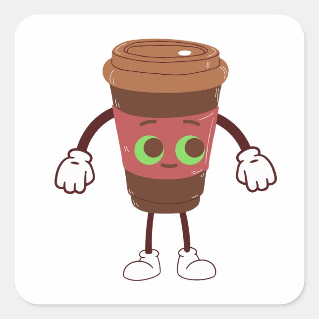 brown Magic Travel Coffee Square Sticker (Front)