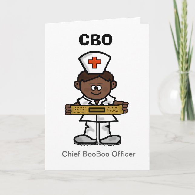 Brown Male Nurse Greeting Card to Customize (Front)