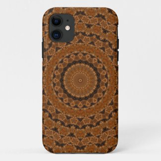 Brown Mandala Wheel... iPhone 11 Case