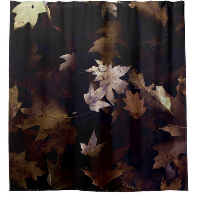 BROWN MAPLE LEAVES SHOWER CURTAIN (Front)