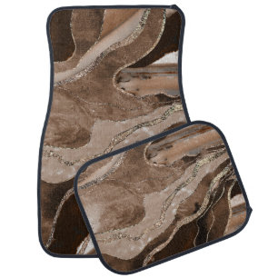 Brown Marble Agate Gold Glitter Glam #1 Car Floor Mat