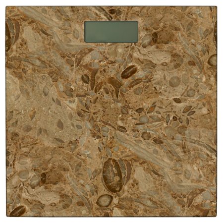 Brown Marble Fossil Look Bathroom Scale