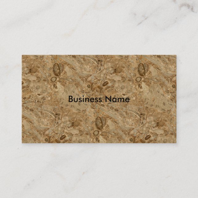 Brown Marble Fossil Look Business Card (Front)