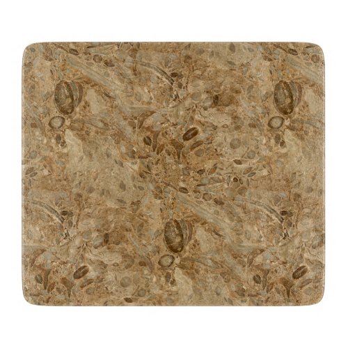 Brown Marble Fossil Look Cutting Board