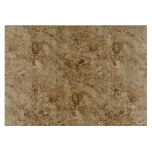 Brown Marble Fossil Look Cutting Board