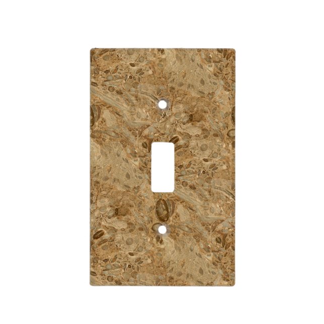 Brown Marble Fossil Look Light Switch Cover (Front)