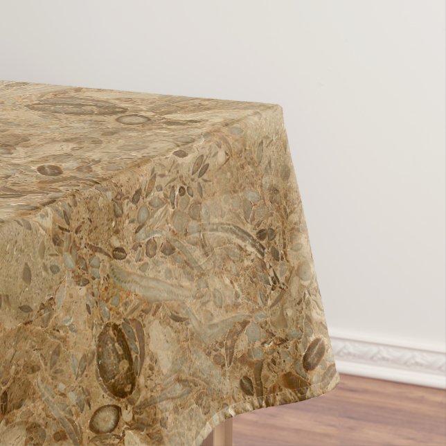Brown Marble Fossil Look Tablecloth (In Situ)