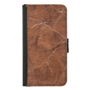 Brown Marble Glossy: Luxury Texture Background Samsung Galaxy S5 Wallet Case