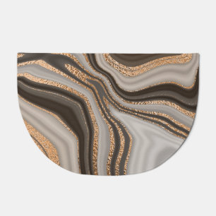 Brown Marble Gold Vintage Design Doormat