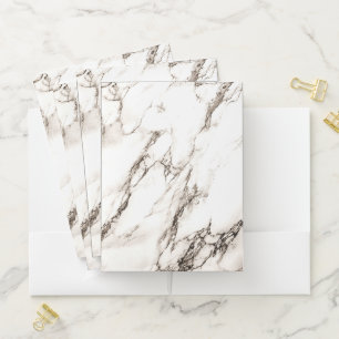 Brown Marble Look Pocket Folder