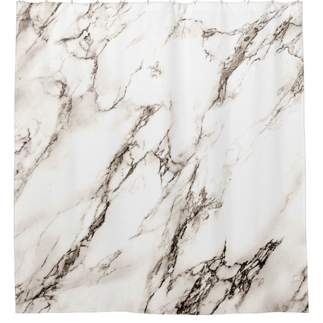 Brown Marble Look Shower Curtain (Front)