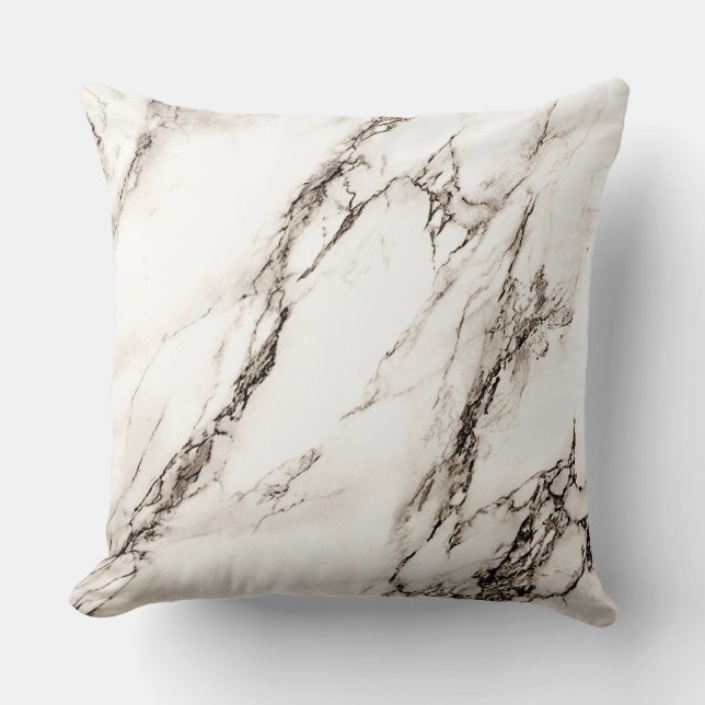 Brown Marble Look Throw Pillow (Front)