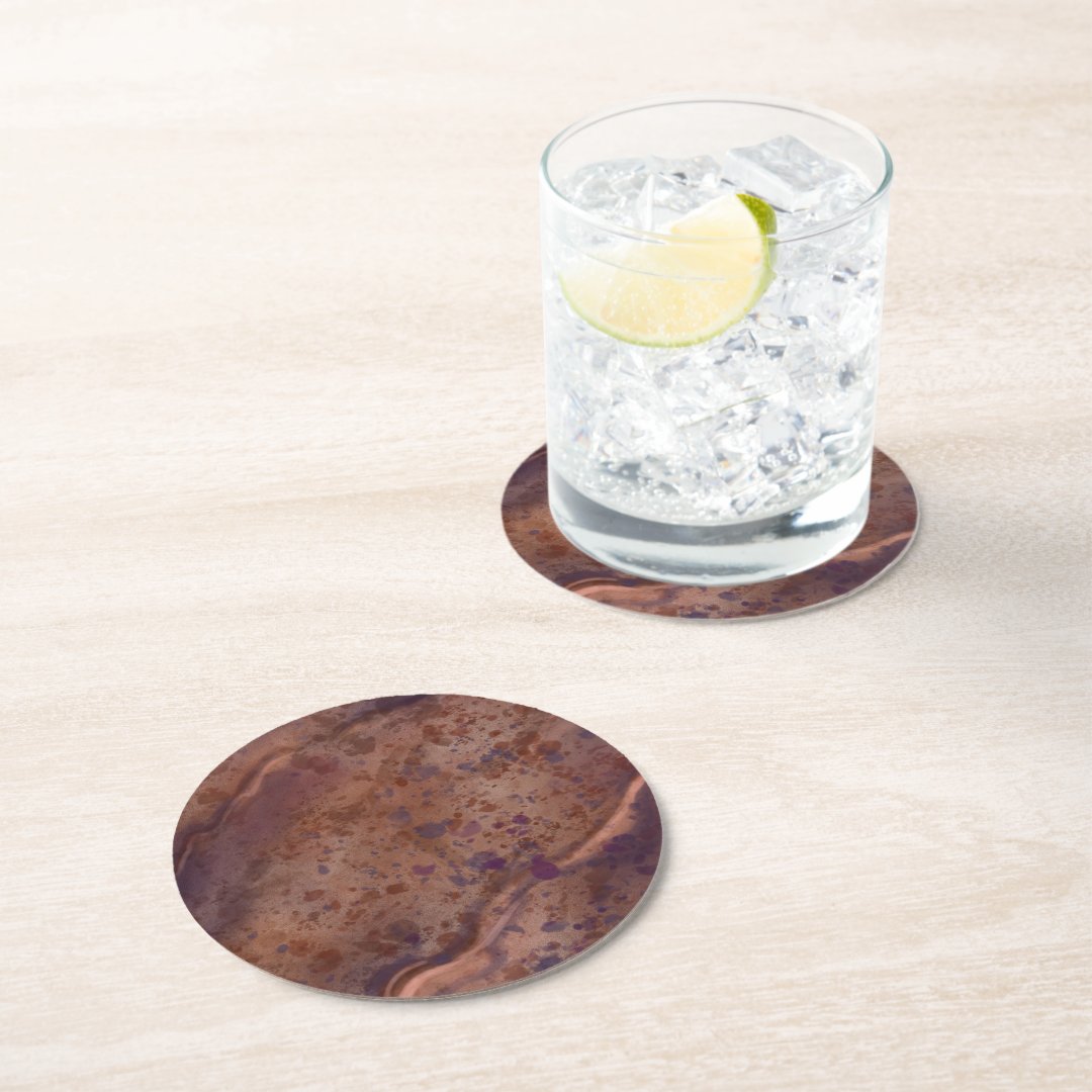 Brown Marble Paper Coasters (Insitu)