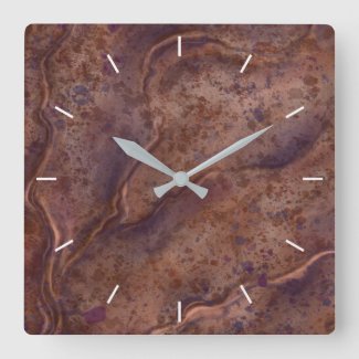 Brown Marble Pattern Wall Clock