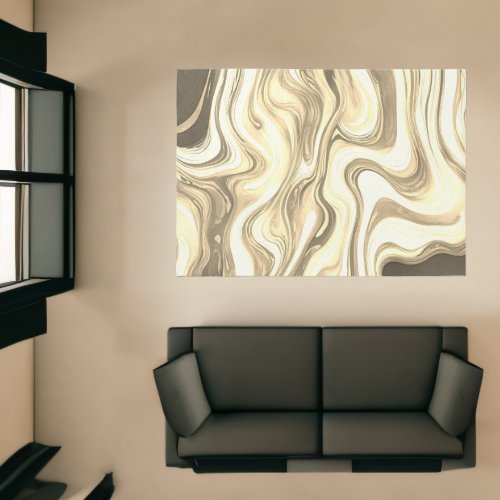 Brown Marble Rug Cappuccino Swirl Modern Abstract
