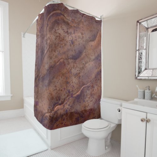 Brown Marble Shower Curtain