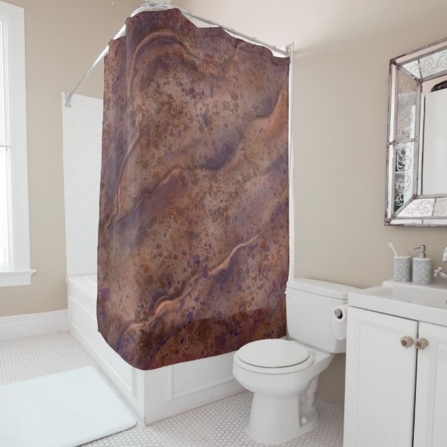 Brown Marble Shower Curtain (In Situ)