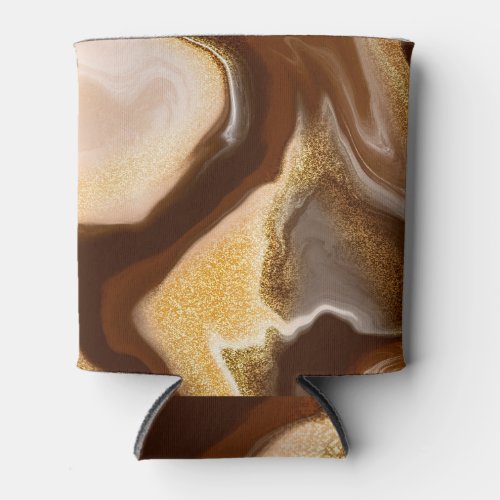 Brown marble texture fluid abstract can cooler