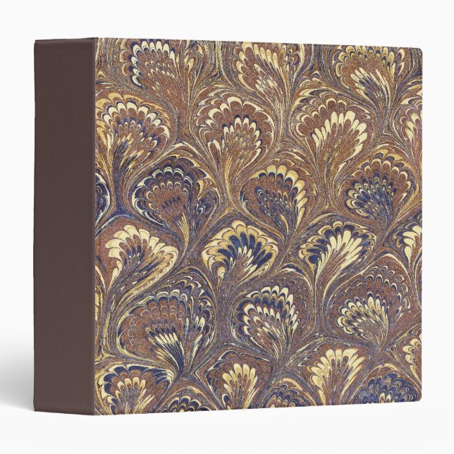 Brown Marbled Paper 3 Ring Binder (Front/Spine)