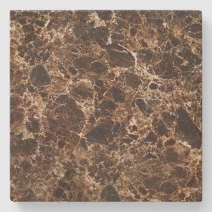 Brown Marbled Spotted Square Stone Coaster