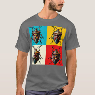 Brown Marmorated Stink Bug Art Cool Insect T-Shirt