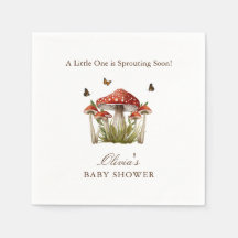 Brown Maroon Mushroom Butterfly Theme Baby Shower