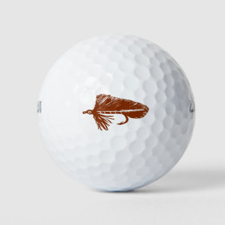 Brown Matuka streamer, fly fishing, fly tying art Golf Balls
