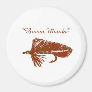 Brown Matuka streamer, fly fishing, fly tying art Magnet