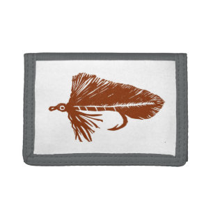 Brown Matuka streamer fly fishing, fly tying art Tri-fold Wallet