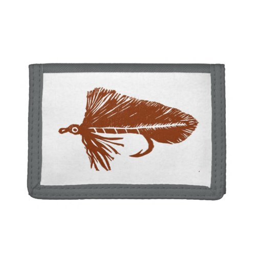 Brown Matuka streamer fly fishing fly tying art Trifold Wallet