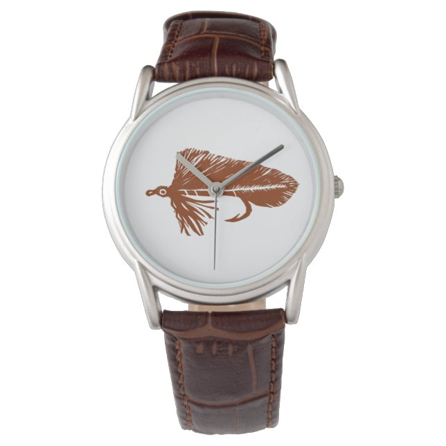 Brown Matuka streamer fly fishing fly tying art Watch (Front)