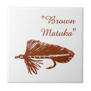 "Brown Matuka" streamer trout fly tile. Ceramic Tile