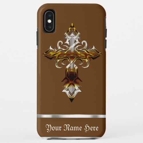 Brown Medieval Cross iPhone XS Max Case