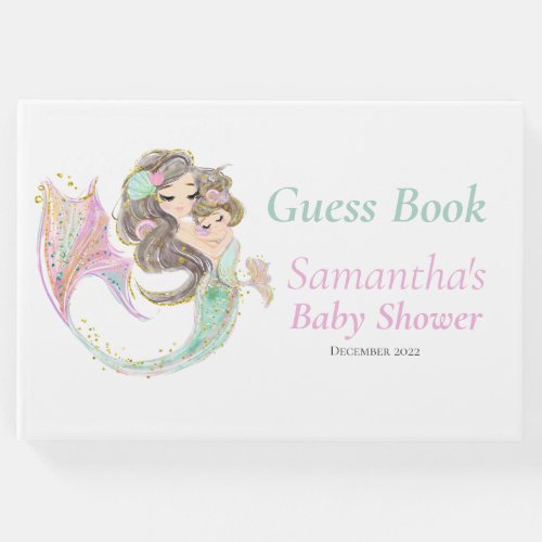 Brown Mermaid Baby Shower Under The Sea Guest Book