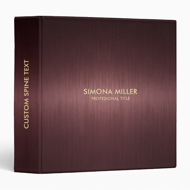 Brown Metallic Background  3 Ring Binder (Front/Spine)