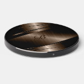 Brown metallic background, geometric design wireless charger  (Front 2)