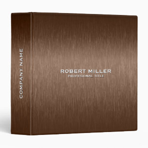 Brown metallic background white typography 3 ring binder