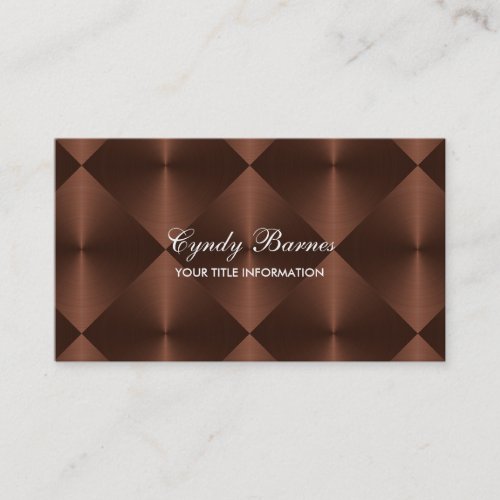 Brown Metallic Look Diamond Tiles Business Card