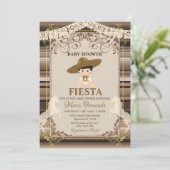 Brown Mexican Baby Shower Fiesta Invitation (Standing Front)