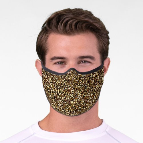 Brown Micro Camo Pattern Premium Face Mask