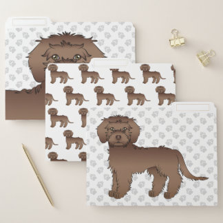 Brown Mini Goldendoodle Cute Cartoon Dog File Folder
