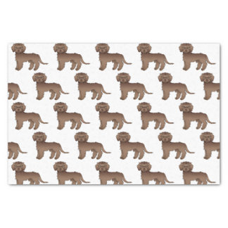 Brown Mini Goldendoodle Cute Cartoon Dog Pattern Tissue Paper