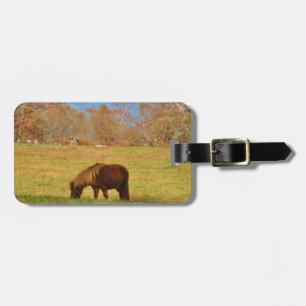 Brown miniature Pony Luggage Tag