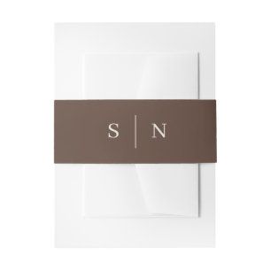 Brown Minimal and Chic   Monogram Invitation Belly Band