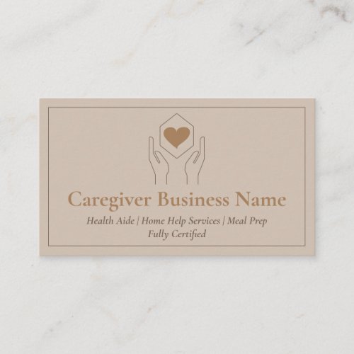 Brown Minimal Caregiver Business Card