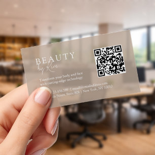 Brown Minimal Elegant Salon Clear Business Cards