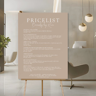 Brown Minimal Elegant Salon Price List Foam Board