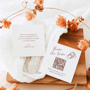 Brown Minimal Horseshoe QR Code Share the Love Enclosure Card